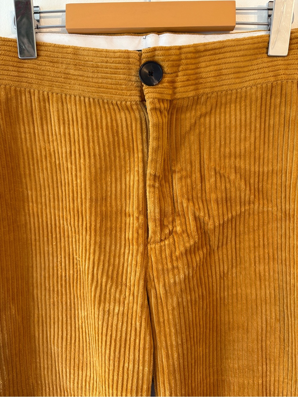 Zara High Waisted Corduroy Wide Leg Cropped Pants Mustard Size M - Picture 4 of 8
